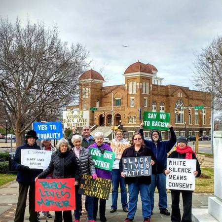 witness in front of 16th Street Baptist Church